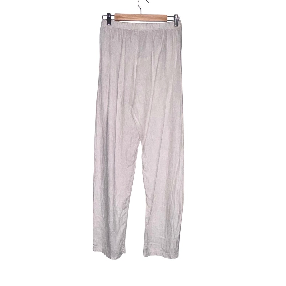 Arte In Italia 100% Linen Drawstring Pants Made in Italy Beige Womens M - Picture 2 of 10